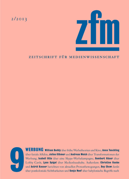 Gesellschaft für Medienwissenschaft (ed.): Zeitschrift für Medienwissenschaft 9
